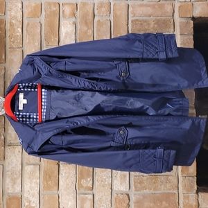 Dark blue rain coat